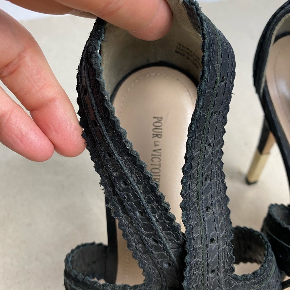 POUR LA VICTOIRE Lace Up Sandal Pumps Black - Picture 4 of 12